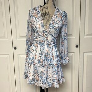 Floral V neck dress size Small